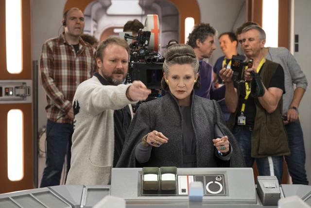 Carrie Fisher shooting for Star Wars: The Last Jedi.
