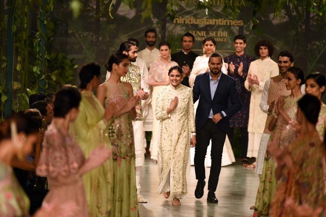 “There is a cross-pollination of ideas for this collection. I have tried to give everything a fresh look, and historical art a new space,” said Rahul Mishra. (Sarang Gupta/HT Photo) “There is a cross-pollination of ideas for this collection. I have tried to give everything a fresh look, and historical art a new space,” said Rahul Mishra. (Sarang Gupta/HT Photo)
