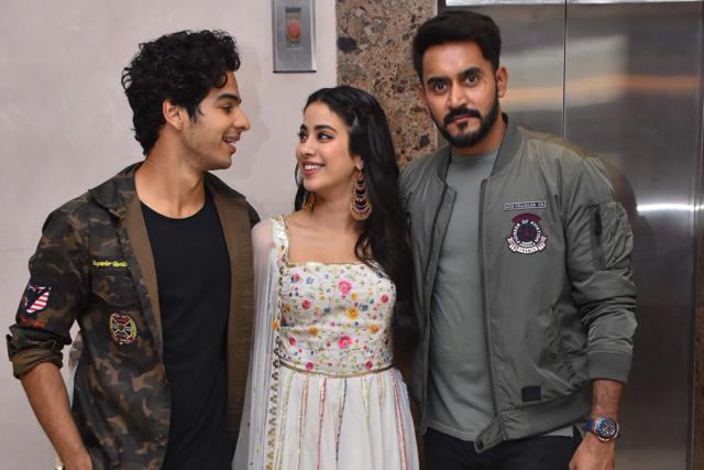 Ishaan Khatter, Janhvi Kapoor and Shashank Khaitan during the promotion of their upcoming film Dhadak, in Jaipur. (PTI) Ishaan Khatter, Janhvi Kapoor and Shashank Khaitan during the promotion of their upcoming film Dhadak, in Jaipur. (PTI)