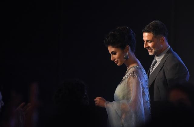 Indian Bollywood actors Akshay Kumar (R) and Mouni Roy take part in a promotional event for their upcoming film Gold in Mumbai on July 6. (AFP) Indian Bollywood actors Akshay Kumar (R) and Mouni Roy take part in a promotional event for their upcoming film Gold in Mumbai on July 6. (AFP)