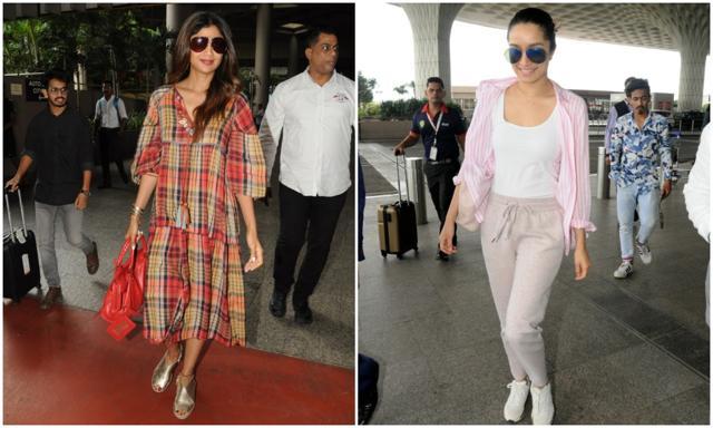 Shilpa Shetty and Shraddha Kapoor at the airport. Shilpa Shetty and Shraddha Kapoor at the airport.
