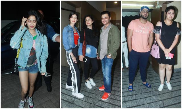 Janhvi Kapoor, Arjun Kapoor, Anshula Kapoor, Shanaya Kapoor, Maheep Kapoor and Sanjay Kapoor at Juhu PVR Janhvi Kapoor, Arjun Kapoor, Anshula Kapoor, Shanaya Kapoor, Maheep Kapoor and Sanjay Kapoor at Juhu PVR
