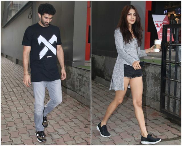 Aditya Roy Kapur and Rhea Chakraborty were seen in Mumbai too. Aditya Roy Kapur and Rhea Chakraborty were seen in Mumbai too.