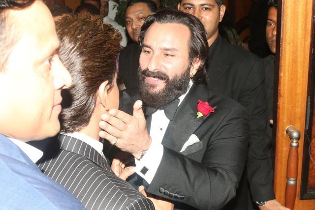 Shah Rukh Khan and Saif Ali Khan at the Vogue Beauty Awards. (Viral Bhayani)