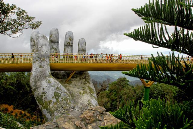 The Cau Vang "Golden Bridge" in the Ba Na Hills near Danang. (AFP)