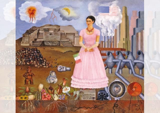 Frida’s self-portrait on the border between Mexico and the United States of America, 1932 (Photo: (c) Modern Art International Foundation , Courtesy María and Manuel Reyero) Frida’s self-portrait on the border between Mexico and the United States of America, 1932 (Photo: (c) Modern Art International Foundation , Courtesy María and Manuel Reyero)