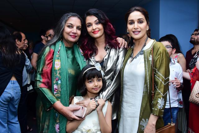 Shabana Azmi and Madhuri Dixit with Aishwarya Rai Bachchan. Shabana Azmi and Madhuri Dixit with Aishwarya Rai Bachchan.