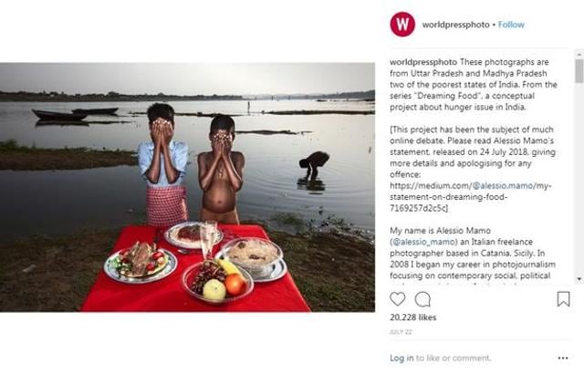 One of the images posted by Italian photographer Alessio Mamo on the World Press Photo Instagram account last week. The images were from a conceptual series titled ‘Dreaming Food’ and were meant One of the images posted by Italian photographer Alessio Mamo on the World Press Photo Instagram account last week. The images were from a conceptual series titled ‘Dreaming Food’ and were meant