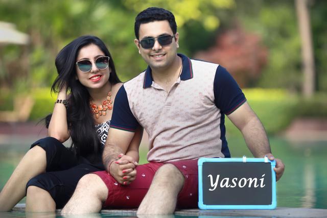Yash Sharma and Saloni Sharma used the love name ‘Yasoni’ as a motif on items for all ceremonies related to the wedding, including their invite and couple album Yash Sharma and Saloni Sharma used the love name ‘Yasoni’ as a motif on items for all ceremonies related to the wedding, including their invite and couple album