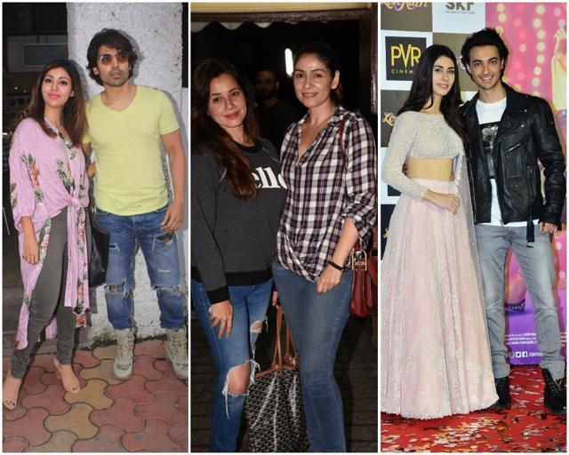 Gurmeet Choudhary with wife Debina, Bhavna Pandey and Neelam Kothari spotted in Mumbai. Warina Hussain and Ayush Sharma seen at the trailer of upcoming film, Loveratri. Gurmeet Choudhary with wife Debina, Bhavna Pandey and Neelam Kothari spotted in Mumbai. Warina Hussain and Ayush Sharma seen at the trailer of upcoming film, Loveratri.
