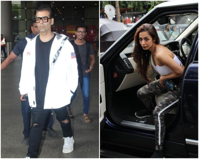 Karan Johar at the airport and Malaika Arora in Mumbai respectively. Karan Johar at the airport and Malaika Arora in Mumbai respectively.