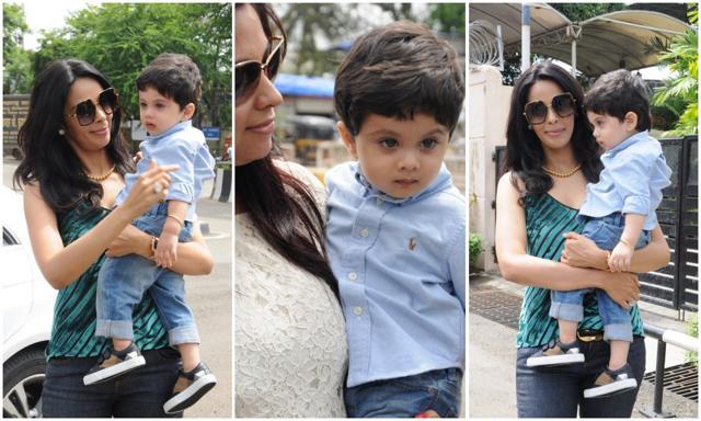Mallika Sherawat was spotted with her nephew Ransher Lamba. Mallika Sherawat was spotted with her nephew Ransher Lamba.