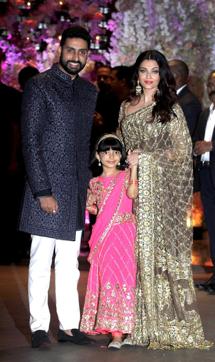 Abhishek Bachchan and Aishwarya Rai Bachchan with daughter Aaradhya pose for a photo at the pre-engagement party of Akash Ambani and fiancee Shloka Mehta, in Mumbai on Saturday, June 30, 2018. (PTI) Abhishek Bachchan and Aishwarya Rai Bachchan with daughter Aaradhya pose for a photo at the pre-engagement party of Akash Ambani and fiancee Shloka Mehta, in Mumbai on Saturday, June 30, 2018. (PTI)