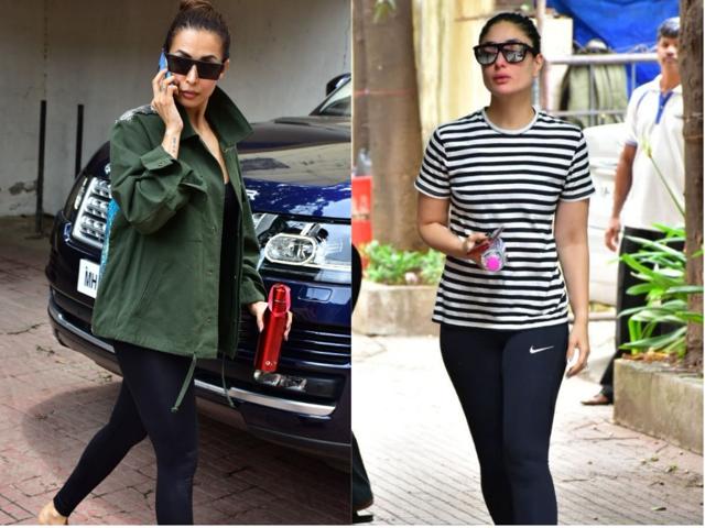 Malaika Arora and Kareena Kapoor Khan sweat it out at the gym. (Viral Bhayani) Malaika Arora and Kareena Kapoor Khan sweat it out at the gym. (Viral Bhayani)