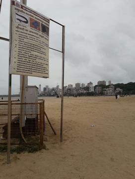 A BMC notice advising against walking barefoot on the beach, among other things, in Mumbai. (HT Photo) A BMC notice advising against walking barefoot on the beach, among other things, in Mumbai. (HT Photo)