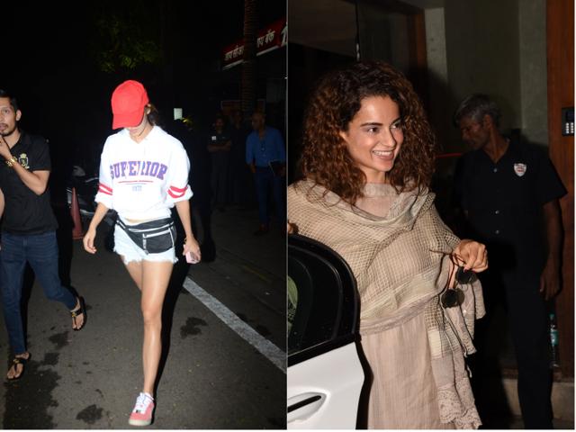 Disha Patani and Kangana Ranaut spotted in Mumbai. (Viral Bhayani) Disha Patani and Kangana Ranaut spotted in Mumbai. (Viral Bhayani)
