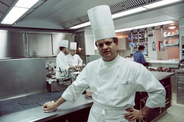 In this file picture taken on January 4, 1994 in Paris, French chef Joel Robuchon poses in his new restaurant on the eve of the opening. (AFP) In this file picture taken on January 4, 1994 in Paris, French chef Joel Robuchon poses in his new restaurant on the eve of the opening. (AFP)