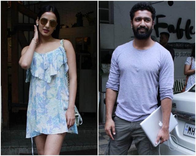 Sonal Chauhan and Vicky Kaushal spotted at Fable, Juhu. Sonal Chauhan and Vicky Kaushal spotted at Fable, Juhu.