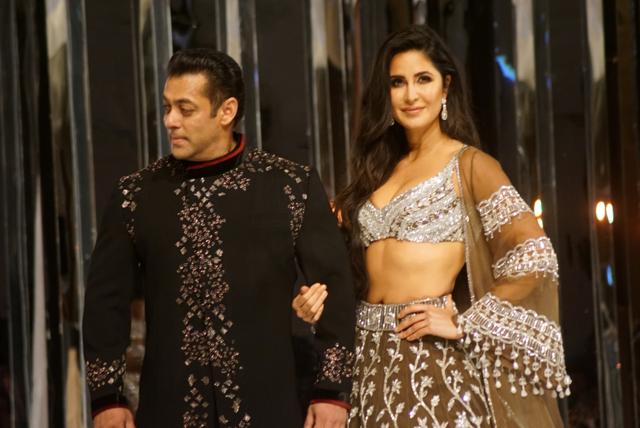 Salman Khan and Katrina Kaif walk on the ramp as show-stoppers for Fashion designer Manish Malhotra's Haute Couture 2018 show. (IANS) Salman Khan and Katrina Kaif walk on the ramp as show-stoppers for Fashion designer Manish Malhotra's Haute Couture 2018 show. (IANS)