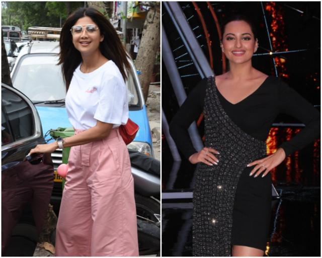 While Shilpa Shetty was snapped in Mumbai, Sonakshi Sinha was seen promoting her upcoming Happy Phirr Bhaag Jayegi on set Indian Idol. While Shilpa Shetty was snapped in Mumbai, Sonakshi Sinha was seen promoting her upcoming Happy Phirr Bhaag Jayegi on set Indian Idol.