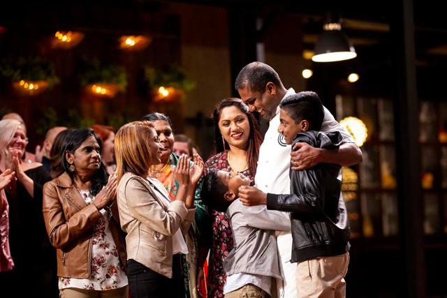 Sashi Cheliah celebrates his MasterChef win with family and friends. (Facebook/SashiCheliah) Sashi Cheliah celebrates his MasterChef win with family and friends. (Facebook/SashiCheliah)