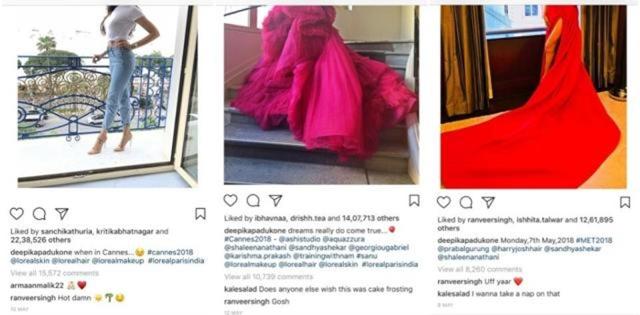 Just a few comments left by Ranveer on Deepika’s pictures. Just a few comments left by Ranveer on Deepika’s pictures.