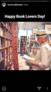 Sonali Bendre spent a day at a New York book store on Thursday.