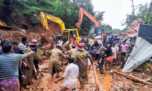 Rescue operations being carried out following a landslide in Idukki, Kerala on August 9, 2018. (PTI) Rescue operations being carried out following a landslide in Idukki, Kerala on August 9, 2018. (PTI)