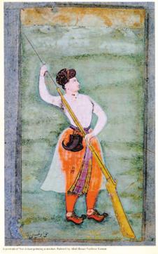 Nur Jahan holding a musket by court painter Abul-Hasan Nadir uz-Zaman. (Courtesy the publisher) Nur Jahan holding a musket by court painter Abul-Hasan Nadir uz-Zaman. (Courtesy the publisher)