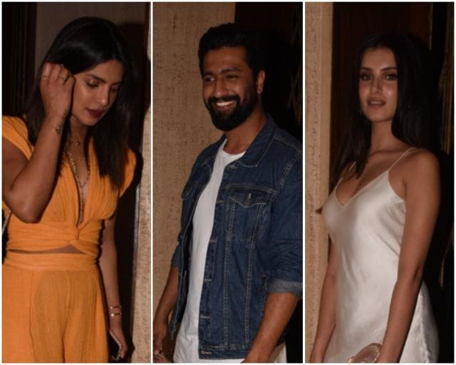 Priyanka Chopra and Vicky Kaushal spotted at the party. Priyanka Chopra and Vicky Kaushal spotted at the party.