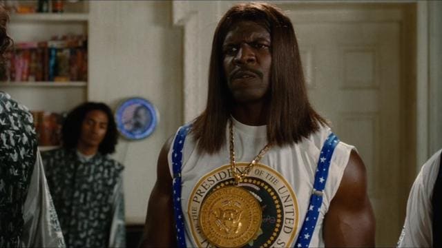 Terry Crews plays the president in Idiocracy. Terry Crews plays the president in Idiocracy.