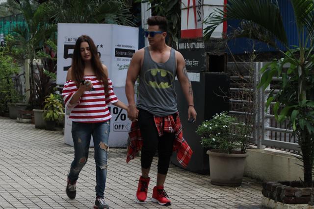 Prince Narula with his girlfriend in Mumbai. Prince Narula with his girlfriend in Mumbai.