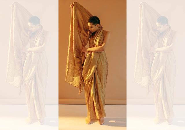 Sari, Rashmi Verma; earrings, Varnika Arora; footwear, Clarks (Farhan Hussain) Sari, Rashmi Verma; earrings, Varnika Arora; footwear, Clarks (Farhan Hussain)