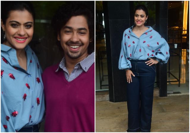 Kajol promotes Helicopter Eela with co-star Riddhi Sen. Kajol promotes Helicopter Eela with co-star Riddhi Sen.