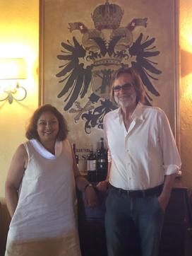 Karen with Roberto Felluga who now owns the prestigious Marco Felluga and Russiz Superiore wineries