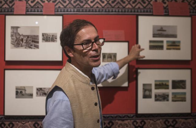 San Francisco-based historian Omar Khan, who has been collecting postcards for three decades, has curated the exhibition. (Pratik Chorge / HT Photo)