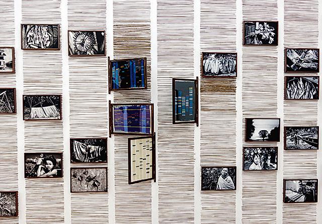 His install shot at the Dhaka Art Summit based on Chakma DNA project. (PABLO BARTHOLOMEW)