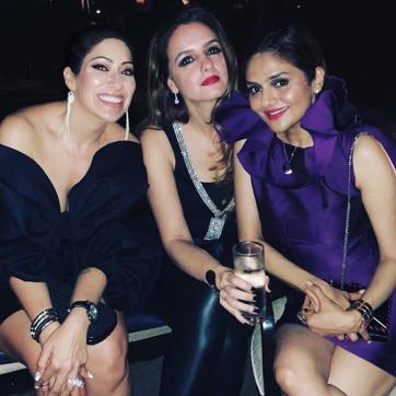 Maheka Mirpuri (left), Laila Khan Furniturewallah (centre) and Madhoo Shah at Manisha Koiral’s party. Maheka Mirpuri (left), Laila Khan Furniturewallah (centre) and Madhoo Shah at Manisha Koiral’s party.