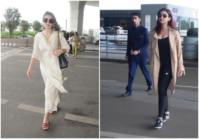 Airport beauties Hansika Motwani and Parineeti Chopra. Airport beauties Hansika Motwani and Parineeti Chopra.