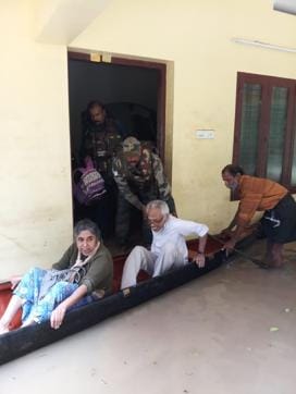 A view of the rescue operation in Kerala. (HT PHOTO) A view of the rescue operation in Kerala. (HT PHOTO)