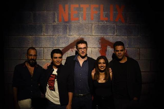 The cast and crew of Ghoul attends the premiere in Mumbai. From left: Mahesh Balraj, Manav Kaul, Patrick Graham, Radhika Apte, Vikramaditya Motwane. (Netflix) The cast and crew of Ghoul attends the premiere in Mumbai. From left: Mahesh Balraj, Manav Kaul, Patrick Graham, Radhika Apte, Vikramaditya Motwane. (Netflix)