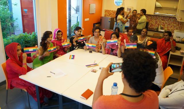 The NGO chose LGTBQ+ coloured envelope to send their rakhis to PM. (Photo: Gokul V.Shime/HT )