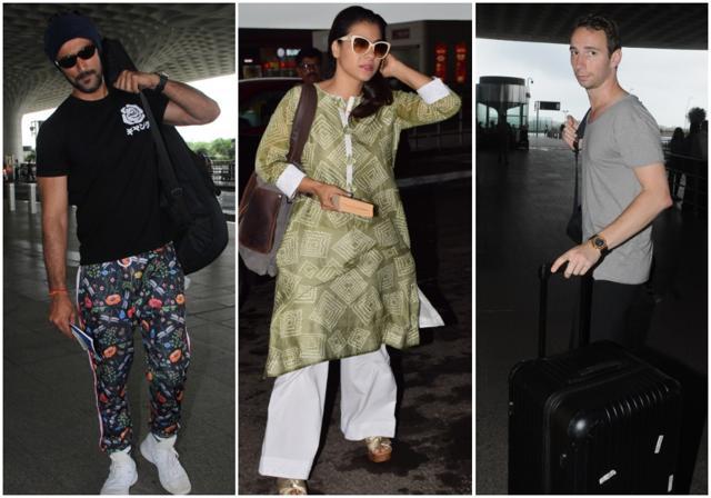 Kajol, Taapsee Pannu’s boyfriend Matthew and Kunal Kapoor were seen at the Mumbai airport. Kajol, Taapsee Pannu’s boyfriend Matthew and Kunal Kapoor were seen at the Mumbai airport.