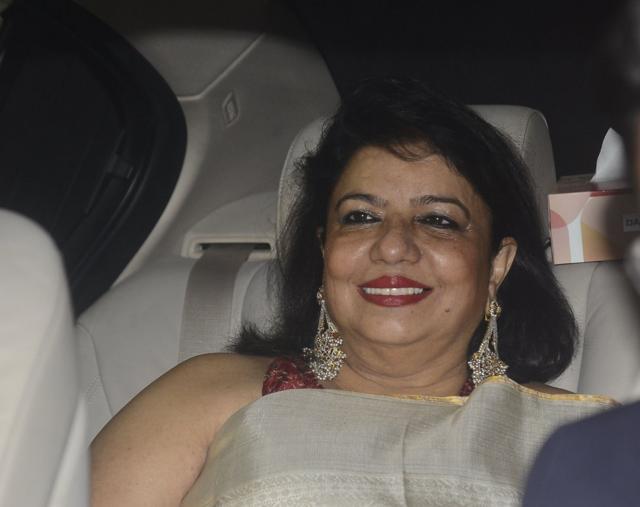 Priyanka's mother Madhu Chopra arrives at Priyanka Chopra and Nick Jonas' engagement party in Mumbai on Aug 18. (IANS) Priyanka's mother Madhu Chopra arrives at Priyanka Chopra and Nick Jonas' engagement party in Mumbai on Aug 18. (IANS)