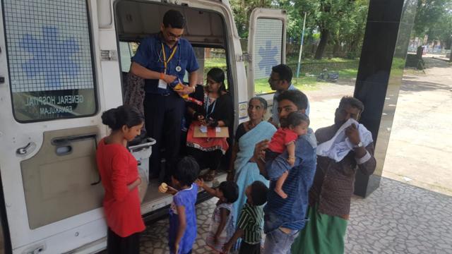 Stranded Maharashtrian families in Kerala. (HT PHOTO) Stranded Maharashtrian families in Kerala. (HT PHOTO)