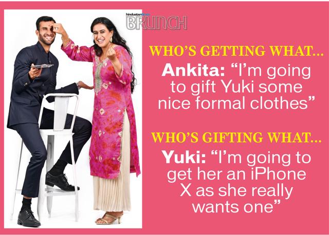 When Yuki served Ankita a paratha filled with chilli, and other such stories… (On Yuki: Bandhgala from Khan Market; pants, Banana Republic; shoes, Rockport; watch, Longines Roland Garros On Ankita: Kurta, Tops In Fashion; pleated pants; Ritu Kumar; shoes, Aldo; pendant and chain, Jewel Palace; bangle and earrings, Pipa Bella) (Raj K Raj) When Yuki served Ankita a paratha filled with chilli, and other such stories… (On Yuki: Bandhgala from Khan Market; pants, Banana Republic; shoes, Rockport; watch, Longines Roland Garros On Ankita: Kurta, Tops In Fashion; pleated pants; Ritu Kumar; shoes, Aldo; pendant and chain, Jewel Palace; bangle and earrings, Pipa Bella) (Raj K Raj)