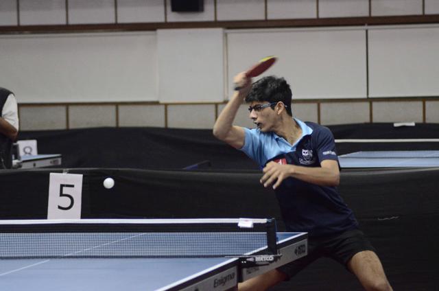 Gaurav Lohapatre at the Dr Pramod Mulay Memorial Pune district ranking table tennis championship on Friday. (RAVINDRA JOSHI/HT) Gaurav Lohapatre at the Dr Pramod Mulay Memorial Pune district ranking table tennis championship on Friday. (RAVINDRA JOSHI/HT)