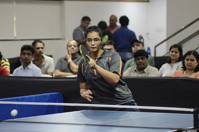 Eesha Joshi lived up to her top seed expectations as she triumphed over the seventh seed Prithika Sengupta. (RAVINDRA JOSHI/HT) Eesha Joshi lived up to her top seed expectations as she triumphed over the seventh seed Prithika Sengupta. (RAVINDRA JOSHI/HT)