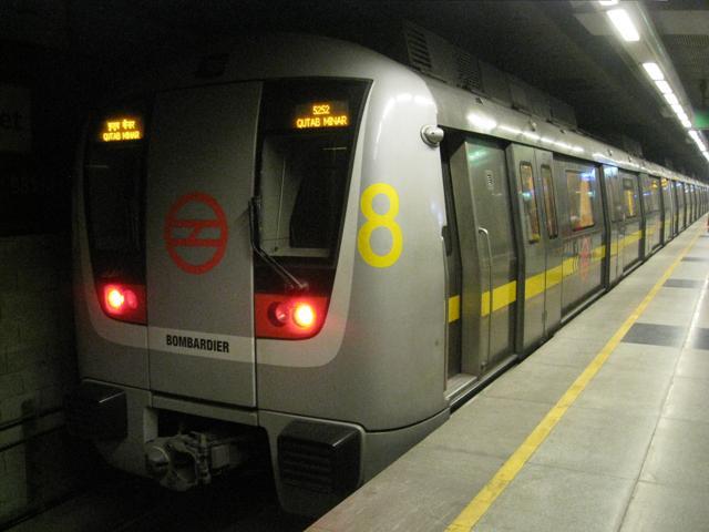 A train on the Yellow Line of Delhi Metro. A train on the Yellow Line of Delhi Metro.