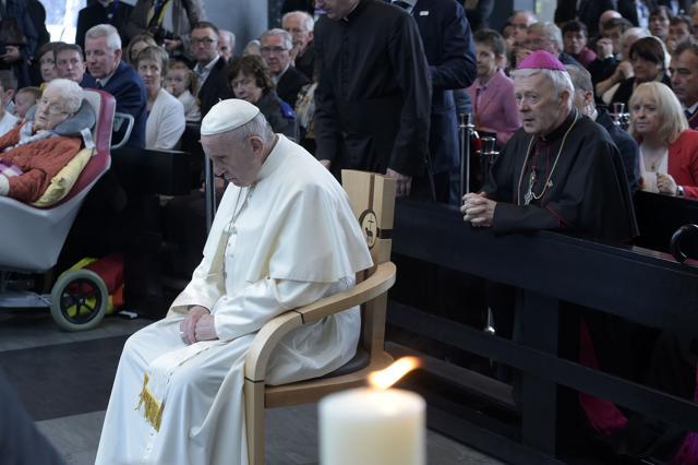 A handout photo made available by Vatican Media shows Pope Francis during his visit to the Knock Shrine in County Mayo on August 26, 2018, on the second day of his visit to Ireland to attend the 2018 World Meeting of Families. (AFP) A handout photo made available by Vatican Media shows Pope Francis during his visit to the Knock Shrine in County Mayo on August 26, 2018, on the second day of his visit to Ireland to attend the 2018 World Meeting of Families. (AFP)